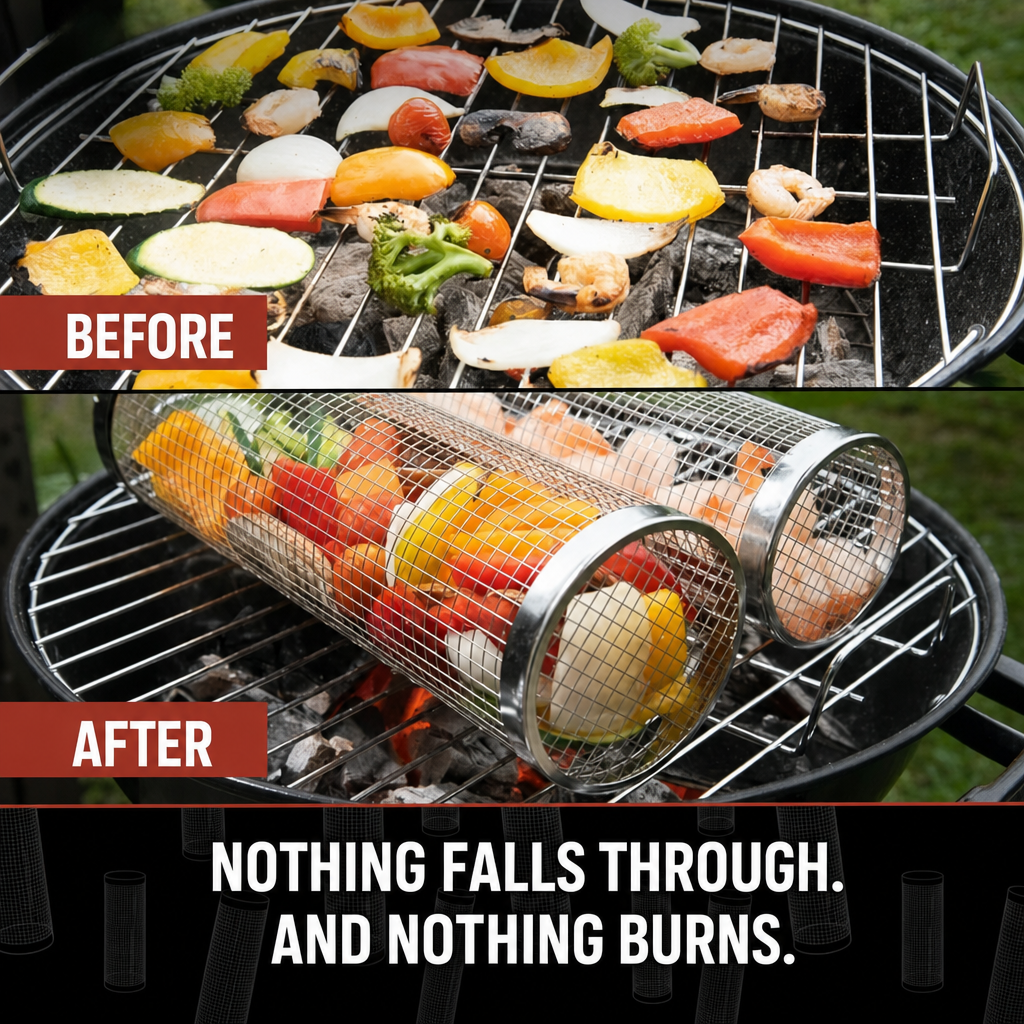 Rolling Grill Basket