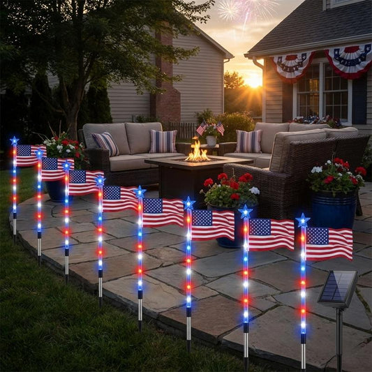8-Piece Flag Light Set, 4th of July Decorations