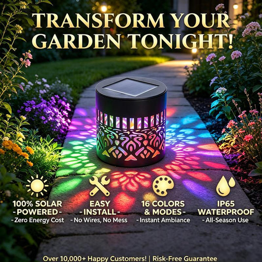 Seven-Color Changing Solar Mandala Projection Wall Light