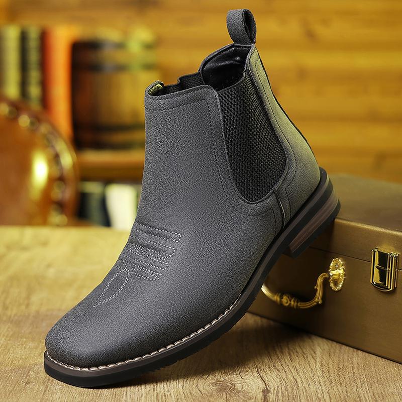Men's Western Cowboy Boots Square Toe Chelsea
