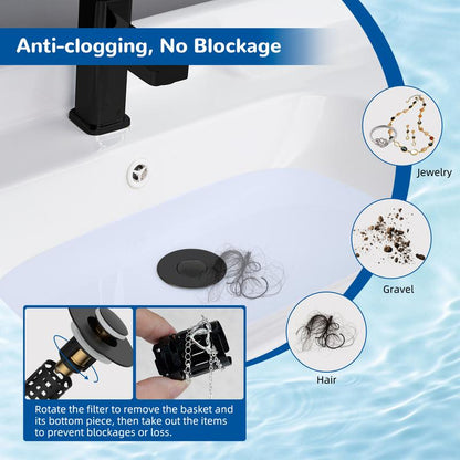 Upgraded 3-in-1 Bathroom Sink Drain Strainer Bathroom Accessories Set,