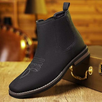Men's Western Cowboy Boots Square Toe Chelsea