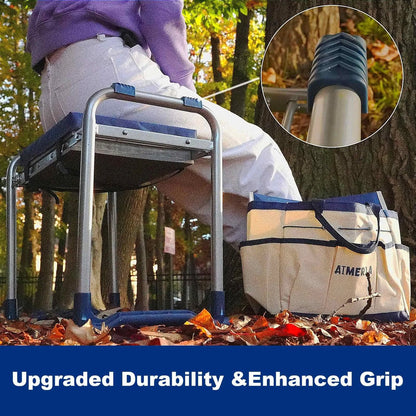 Garden Kneeler and Seat with Soft Pad Foldable Stool for Gardening