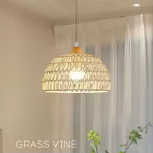 Handwoven Rattan Dome Pendant Light