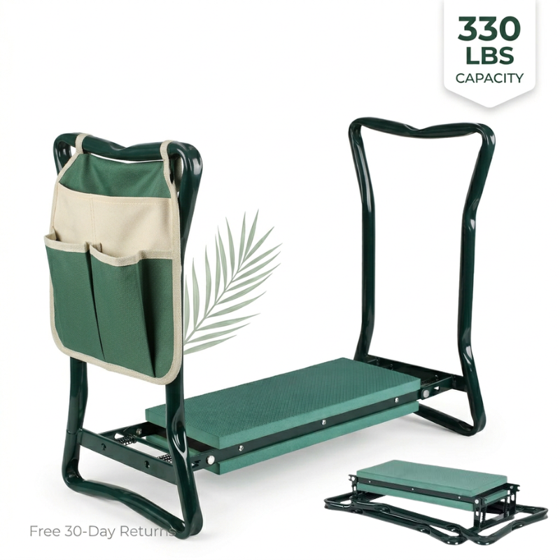 Garden Kneeler and Seat with Soft Pad Foldable Stool for Gardening