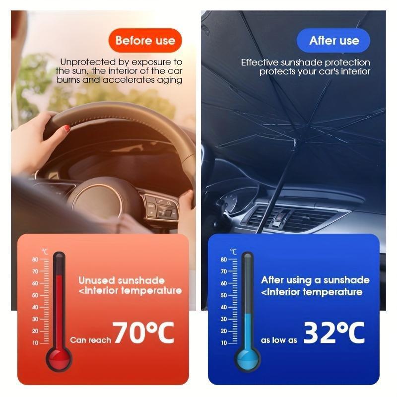 Portable car sunshade, windshield sunshade