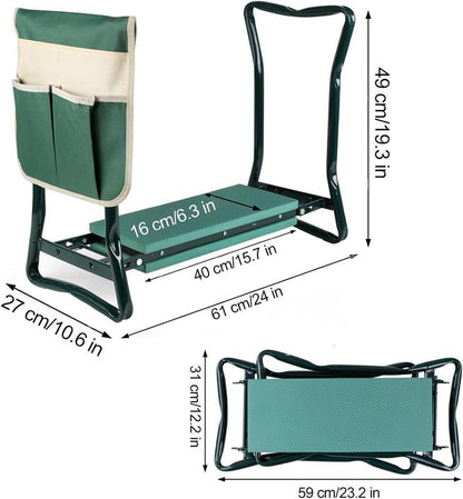 Garden Kneeler and Seat with Soft Pad Foldable Stool for Gardening