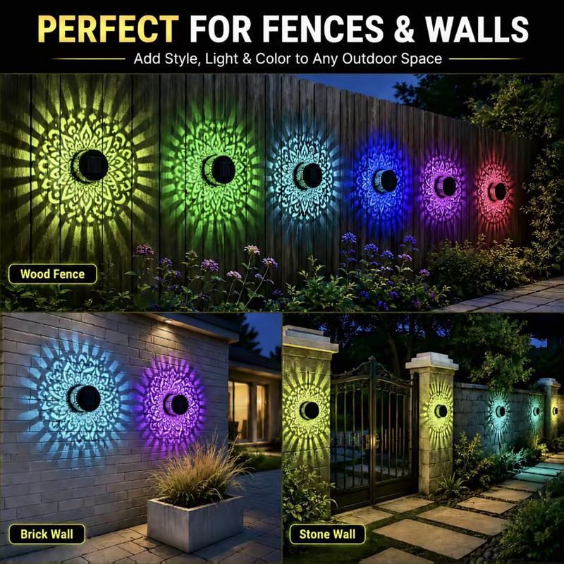 Seven-Color Changing Solar Mandala Projection Wall Light
