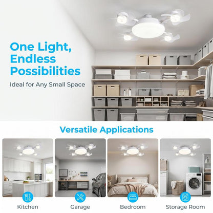 New Socket Fan Light, Screw-in Ceiling Fan with Light and Remote Control