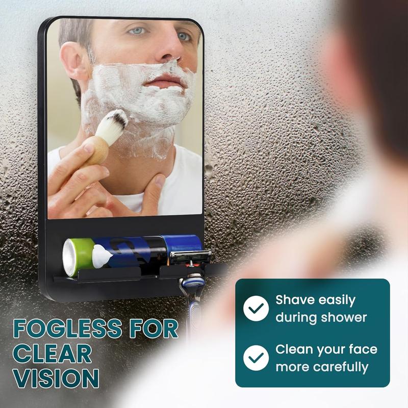 Fogless Shower Mirror, Anti-Fog with Razor Holder,