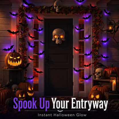 3D Bat Light LED Decorations, 12pcs/24pcs Halloween Spooky Ornaments