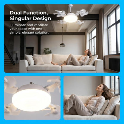 New Socket Fan Light, Screw-in Ceiling Fan with Light and Remote Control