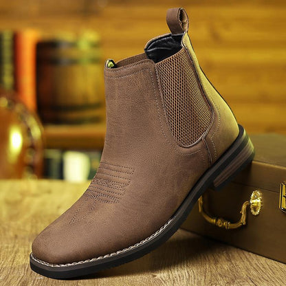 Men's Western Cowboy Boots Square Toe Chelsea