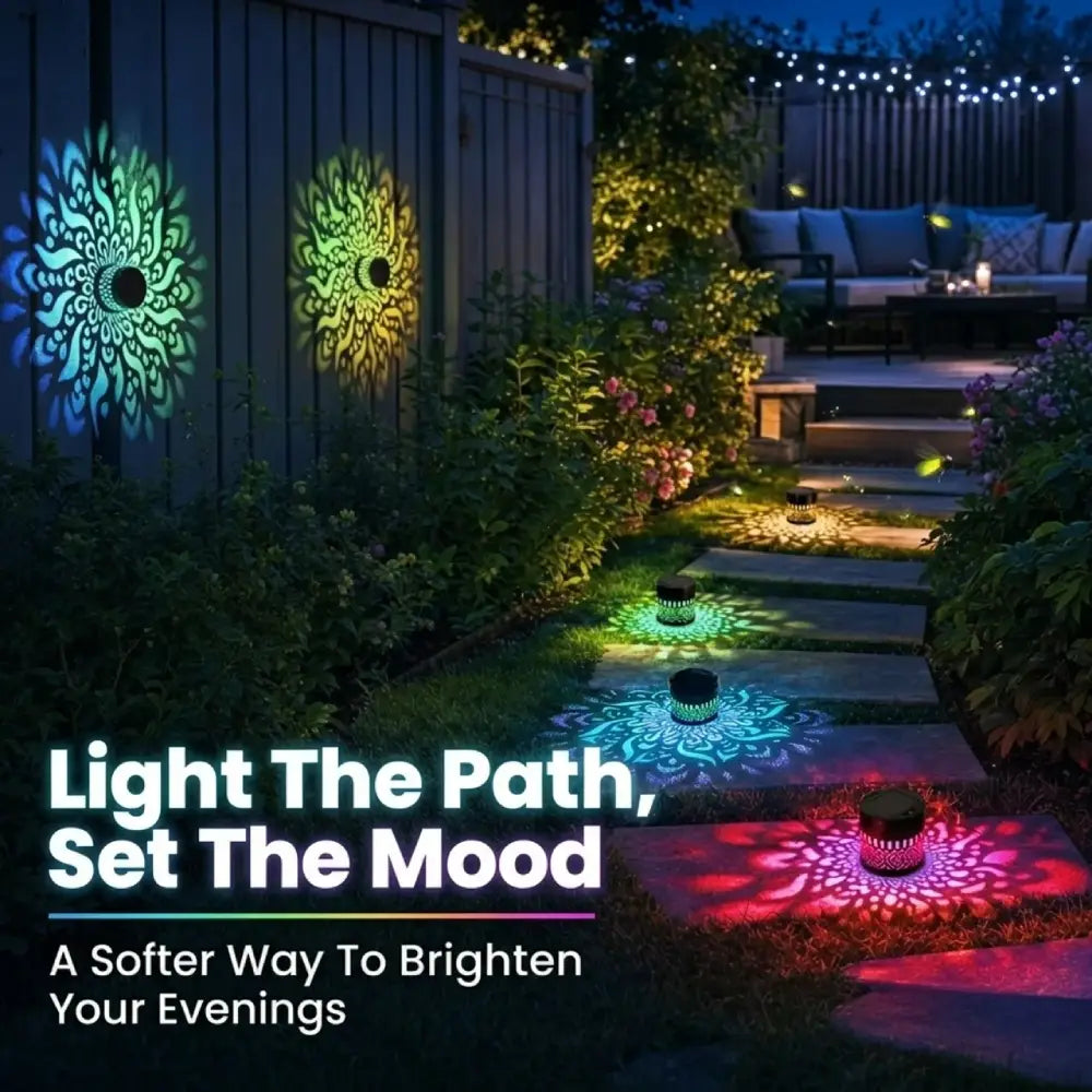 Seven-Color Changing Solar Mandala Projection Wall Light