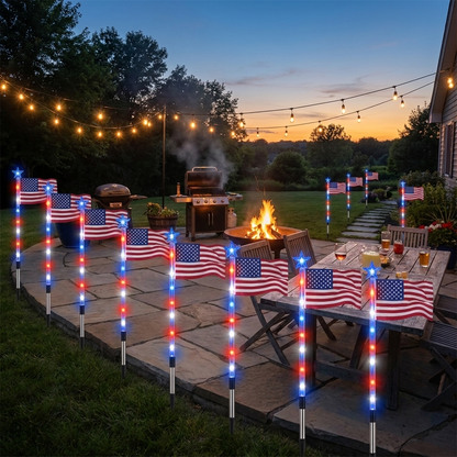 8-Piece Flag Light Set, 4th of July Decorations