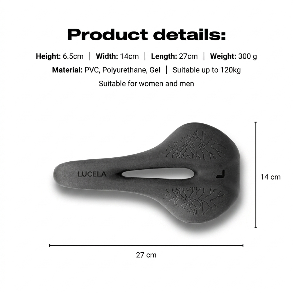 Lucela™ Ergonomic Bike Saddle | Zero Pain · Zero Numbness