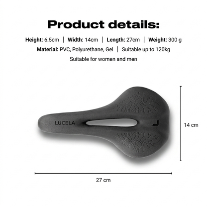 Lucela™ Ergonomic Bike Saddle | Zero Pain · Zero Numbness