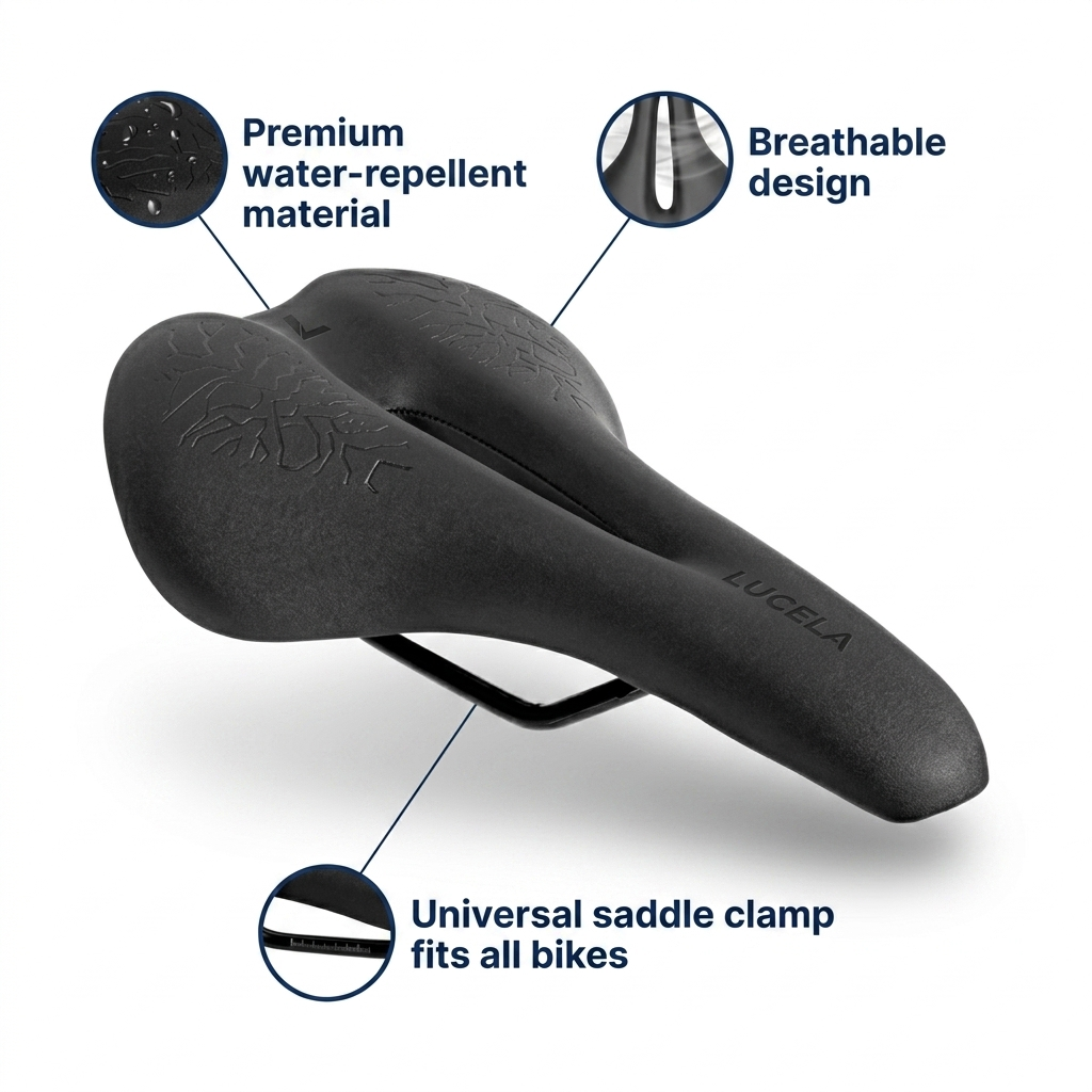Lucela™ Ergonomic Bike Saddle | Zero Pain · Zero Numbness