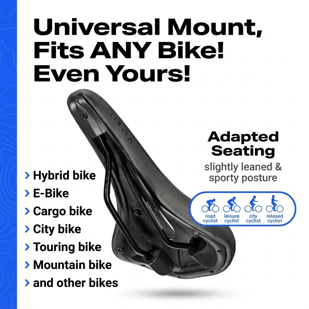 Lucela™ Ergonomic Bike Saddle | Zero Pain · Zero Numbness