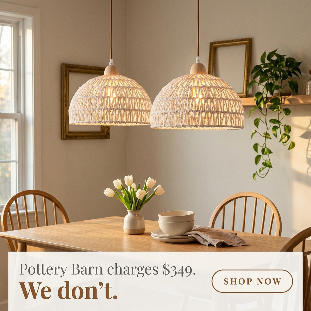 Handwoven Rattan Dome Pendant Light