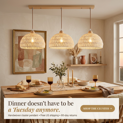 Handwoven Rattan Dome Pendant Light