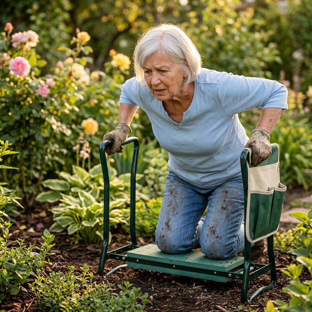 Garden Kneeler and Seat with Soft Pad Foldable Stool for Gardening